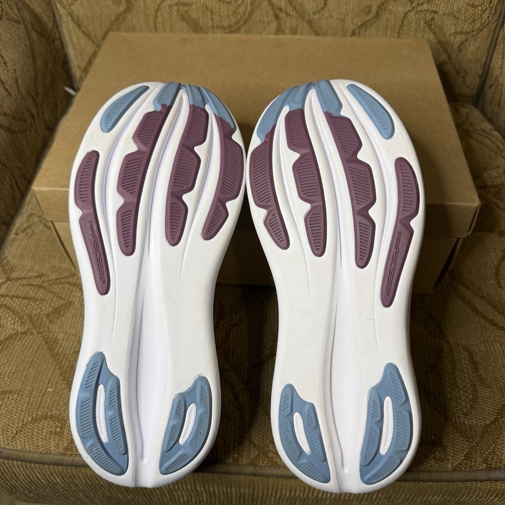 Asics Gel Nimbus 28 Womens Size 9.5 Wide White Blue Athletic Running Shoes - Picture 7 of 8